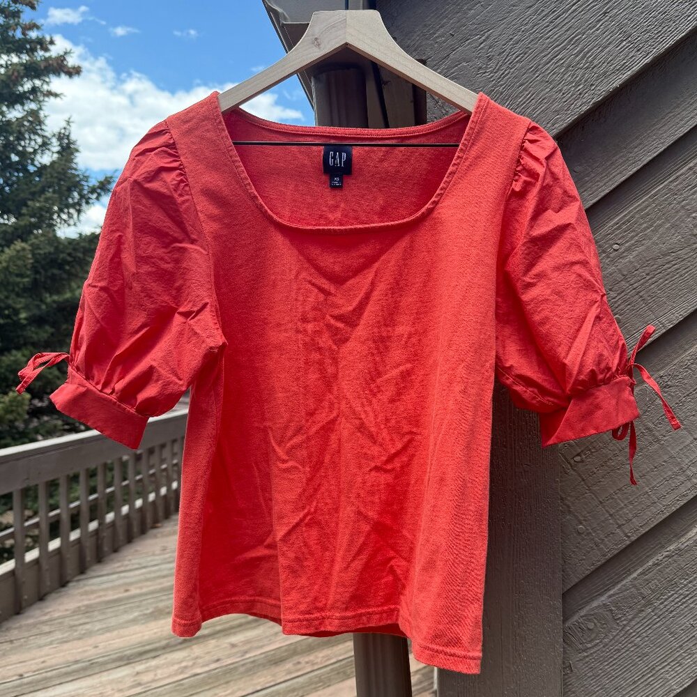 GAP Combination Puff Short-Sleeve Top